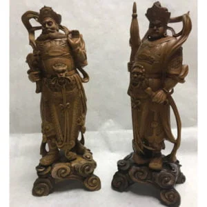 Pair of Japanese Wood Carved Warriors