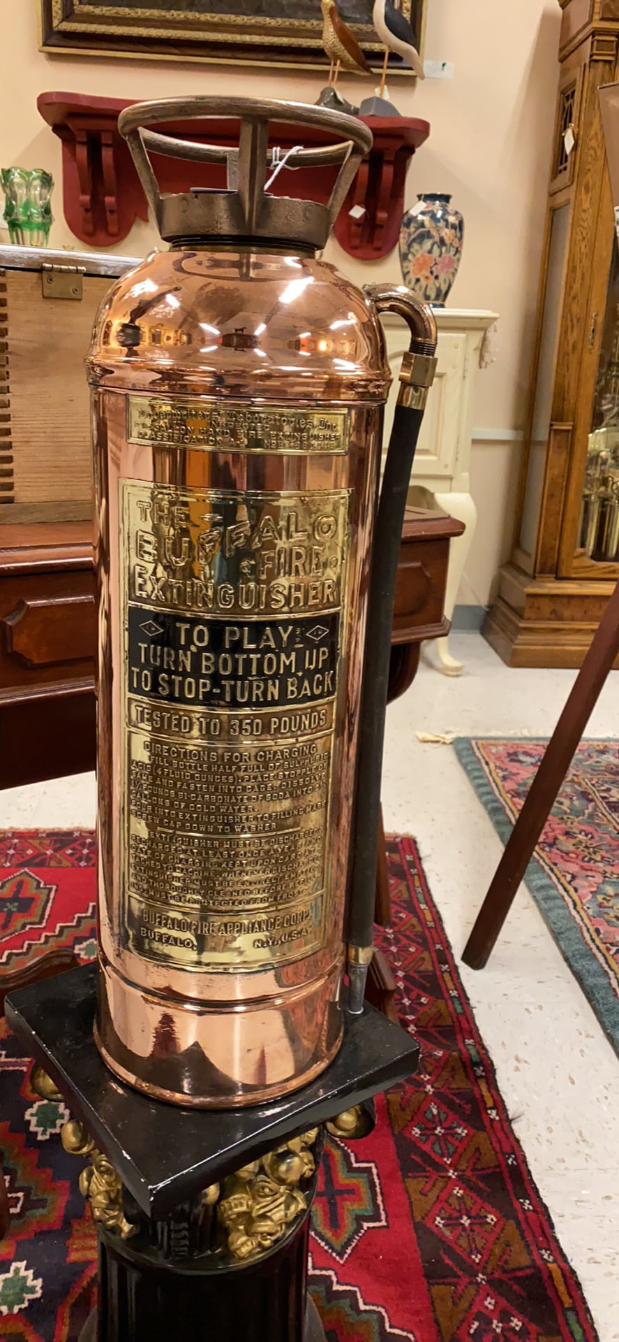 Vintage Buffalo Copper/Brass Fire Extinguisher - Branford Antiques