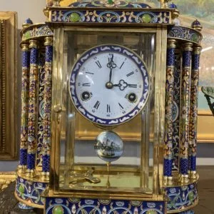 Large Chinese Cloisonné Mantle Clock