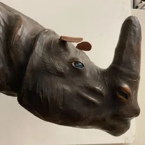 Leather Rhino Footstool