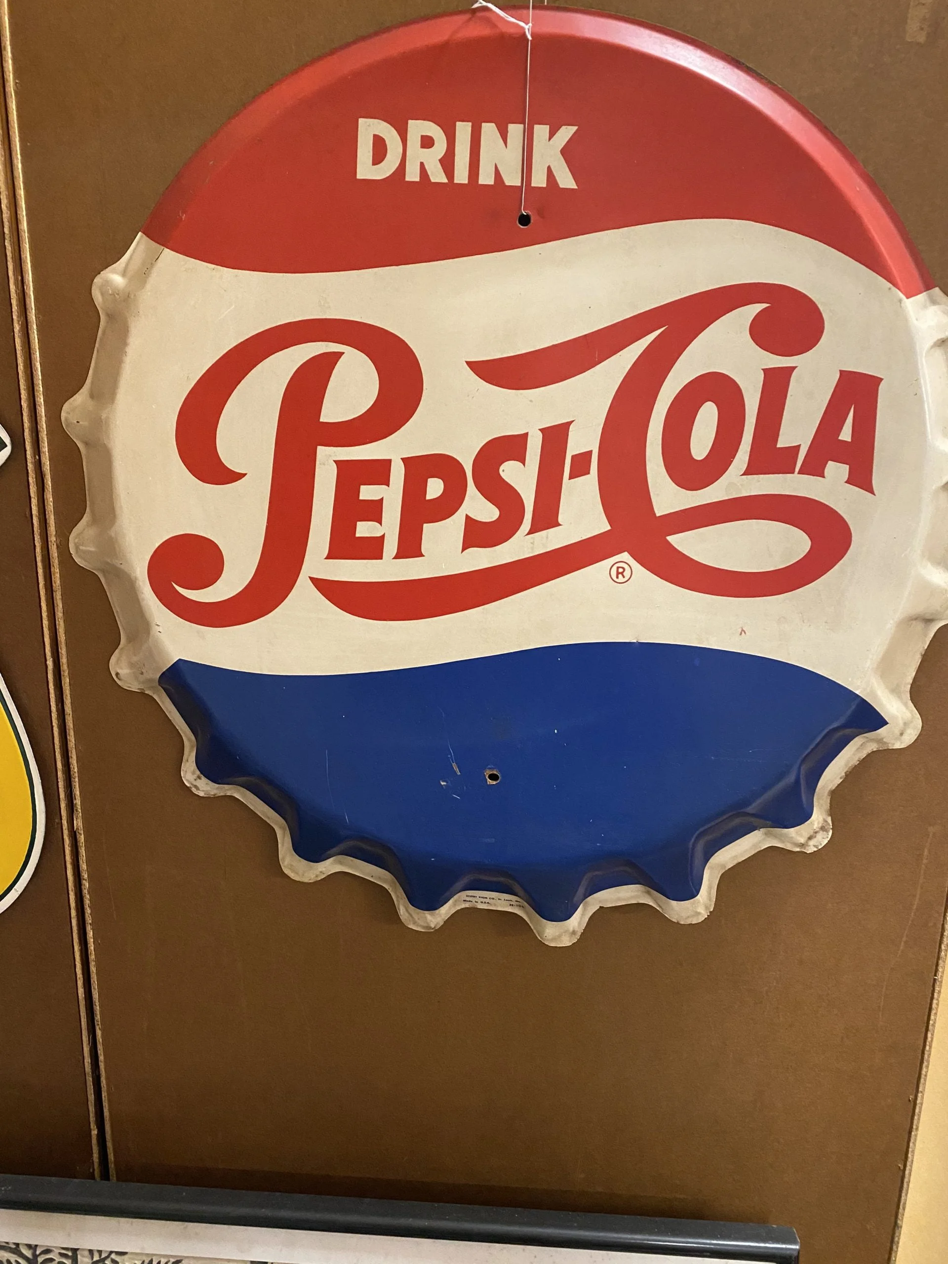 Original Pepsi Bottle Cap Sign